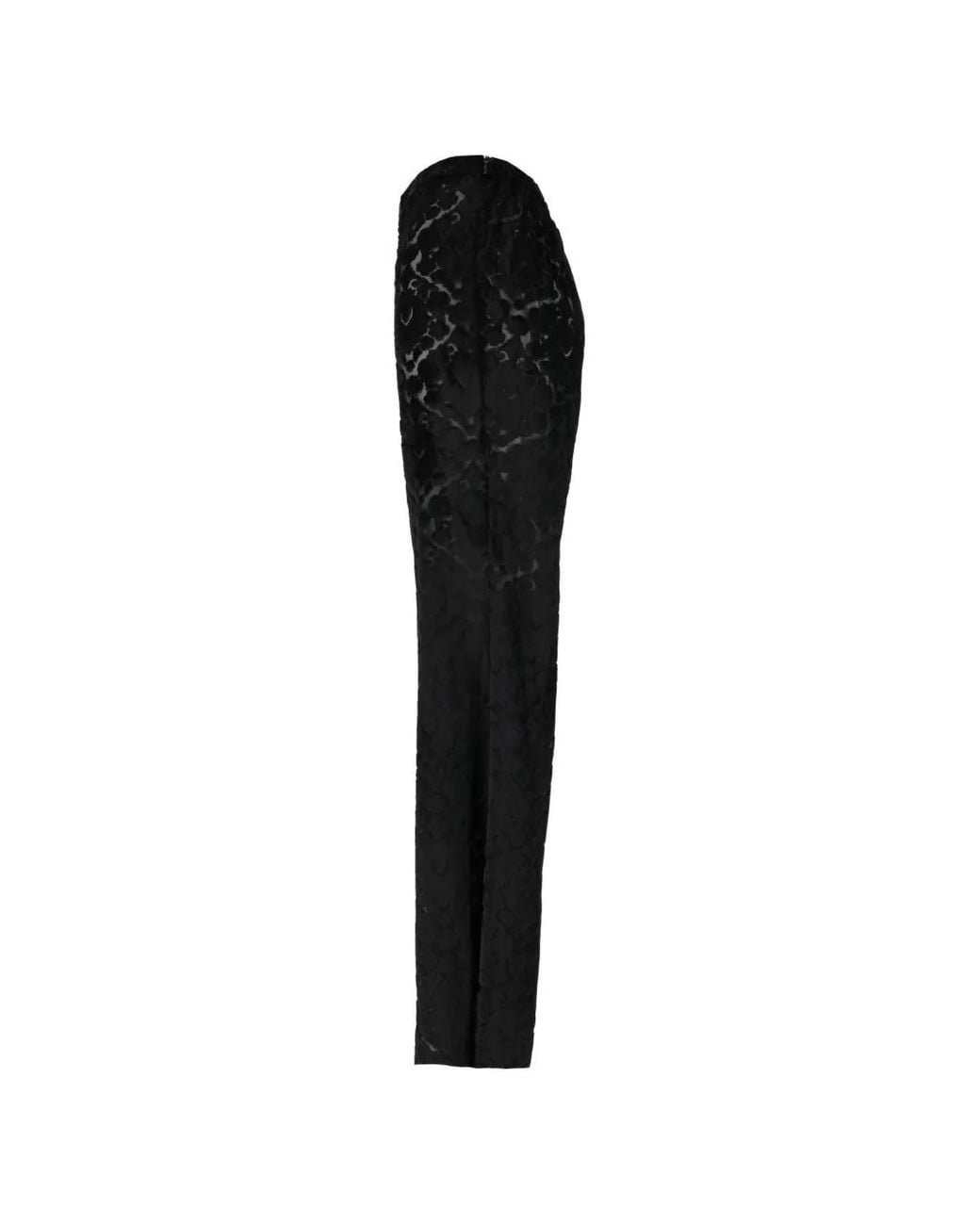 Forte_forte Black Velvet-Texture Flared Trousers