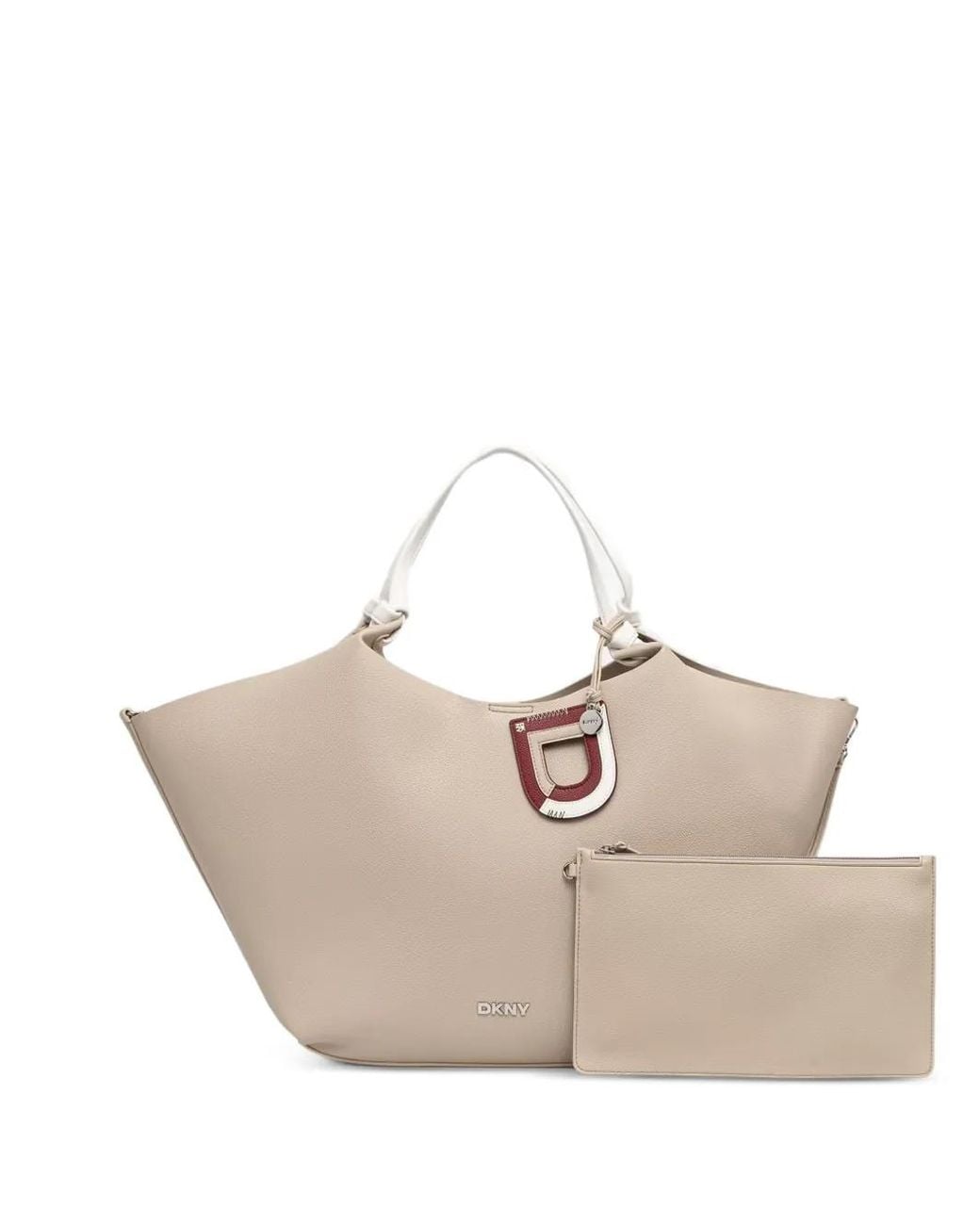 DKNY Natural Paula Logo-Plaque Tote Bag