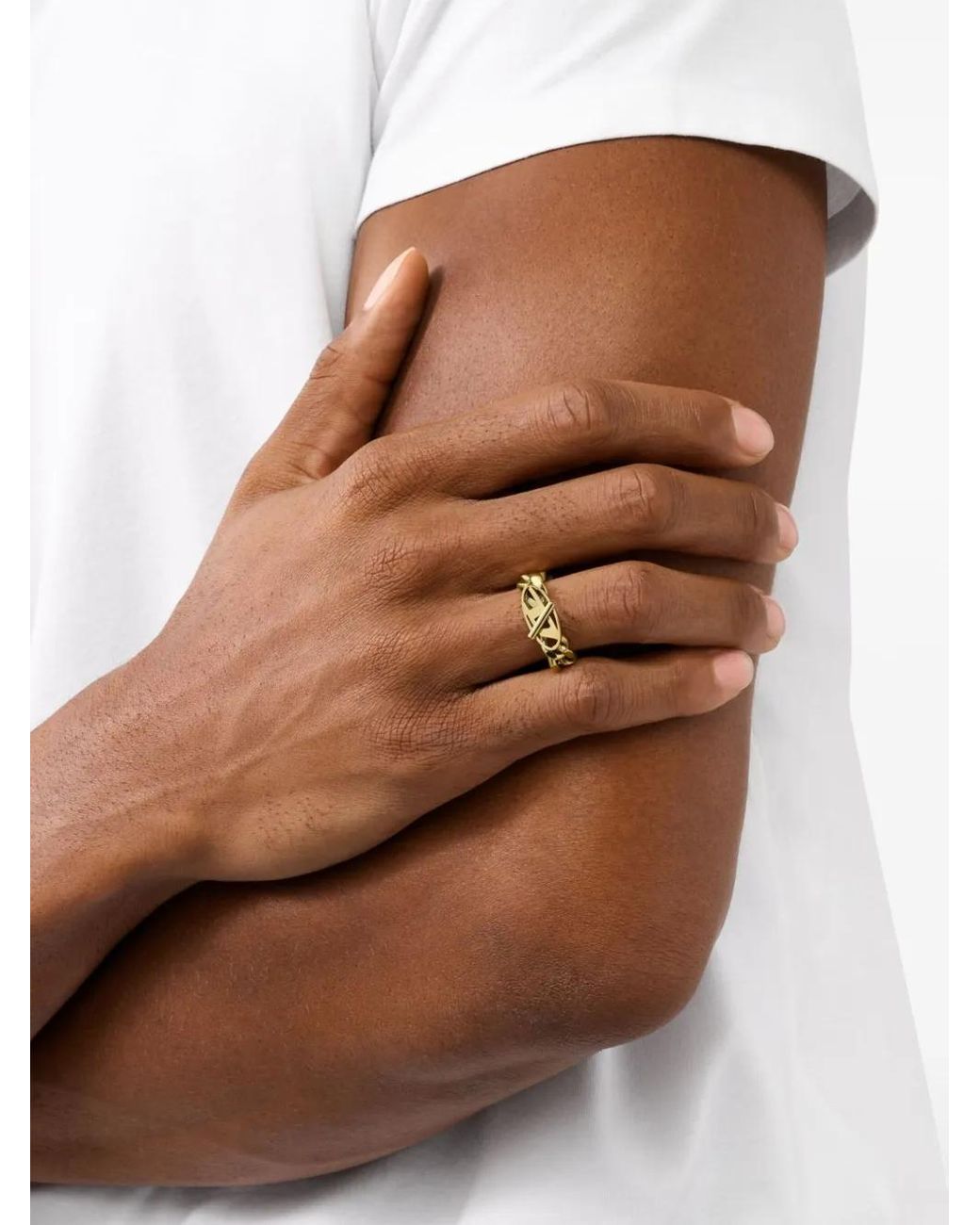 【DIESEL】DX1569710 RING DIESEL Dx1568710 Jewel Ring in Metallic | Lyst