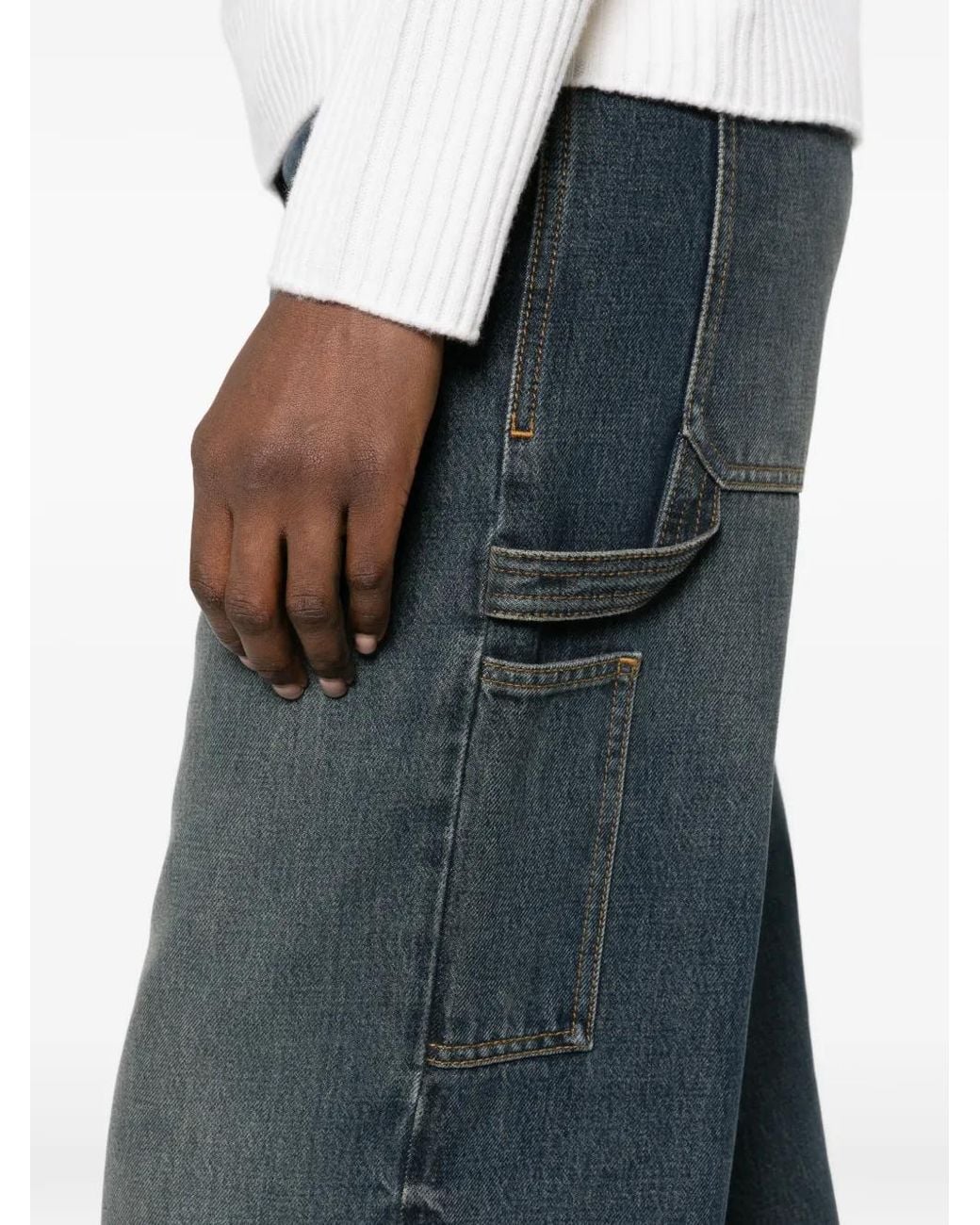 Courreges Blue Wide-Leg Carpenter Jeans