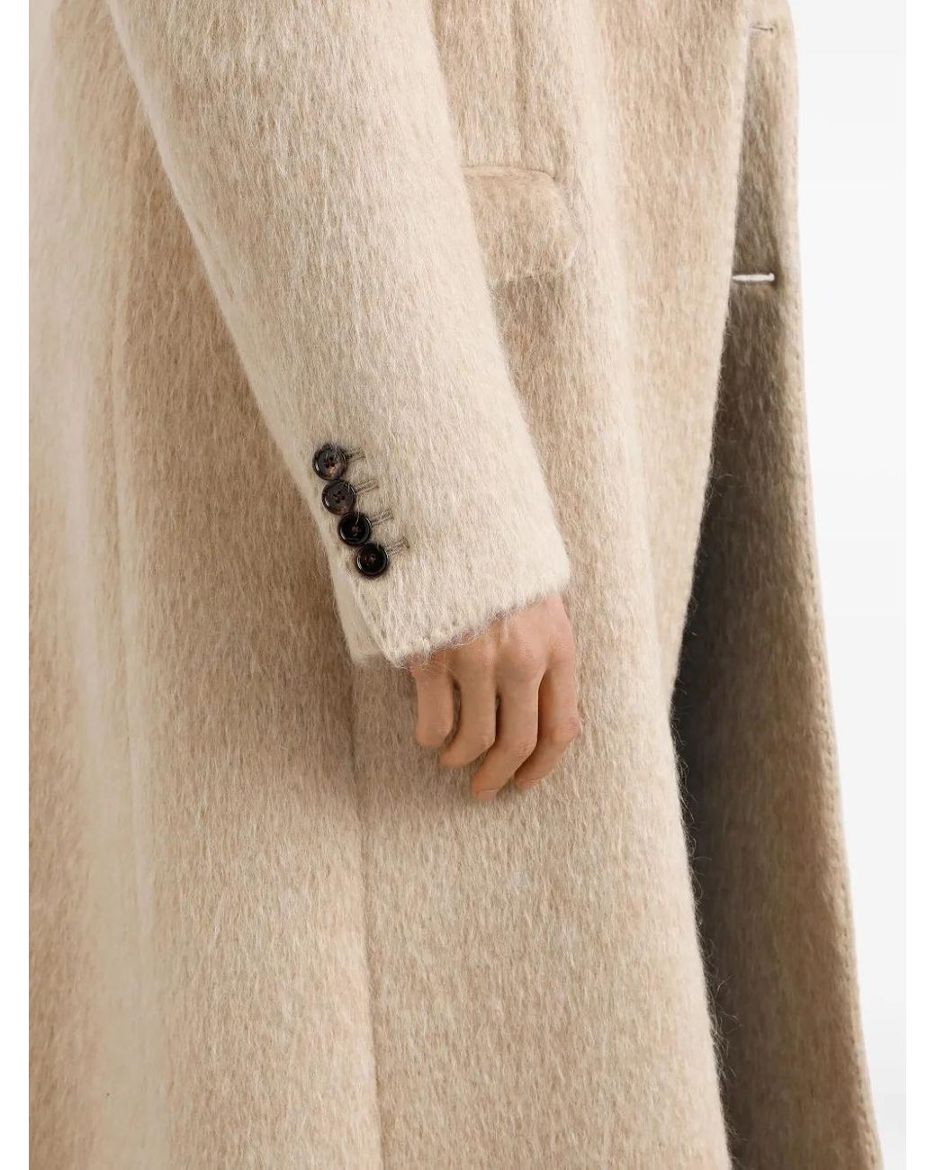 Dolce & Gabbana Natural Peak-Lapel Double-Breasted Coat for men
