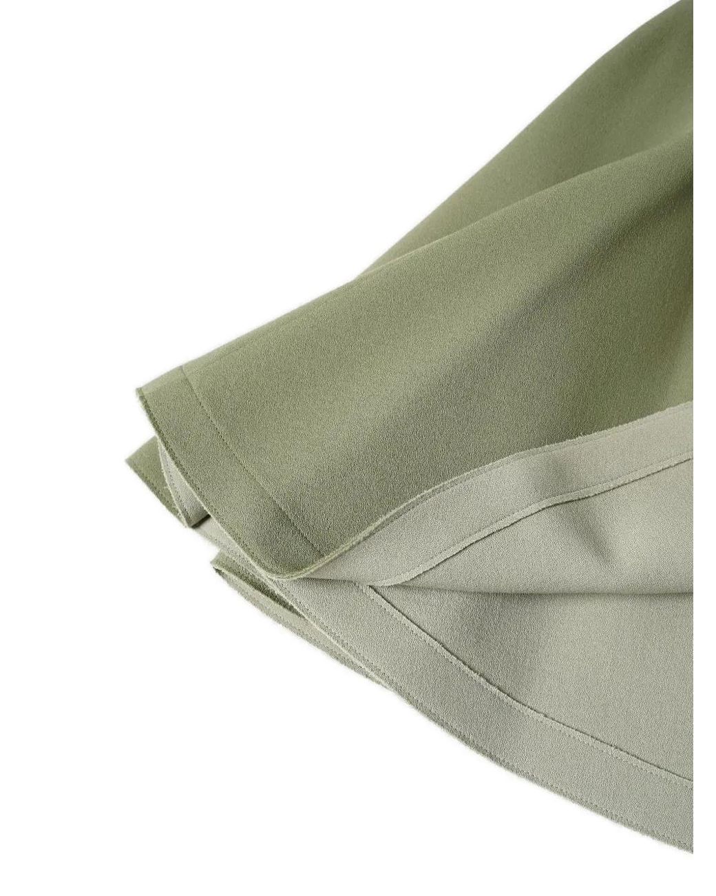 AMI Green A-Line Midi Skirt