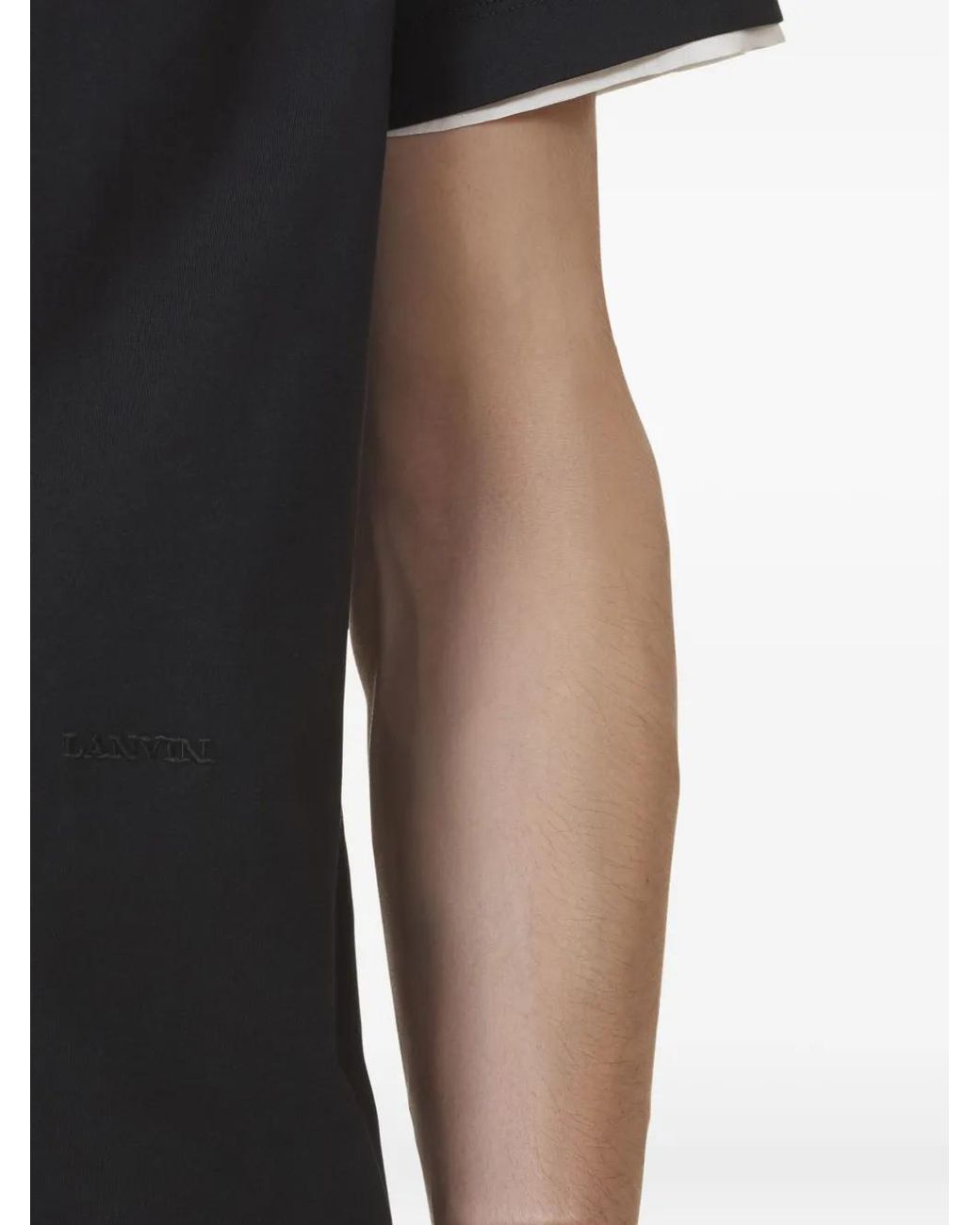 Lanvin Black Double-layered Cotton T-shirt for men