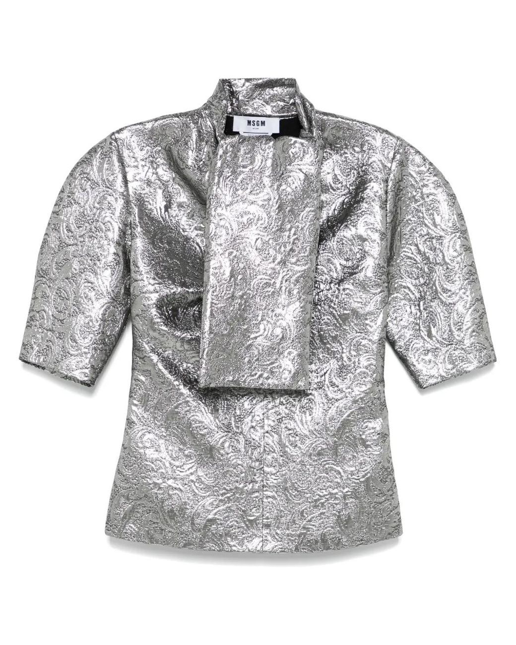 Blouse À Effet Métallisé MSGM en coloris Gray