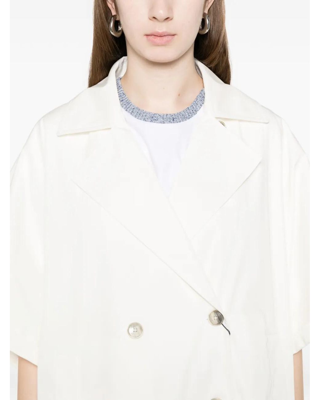 Herno White Double-Breasted Coat