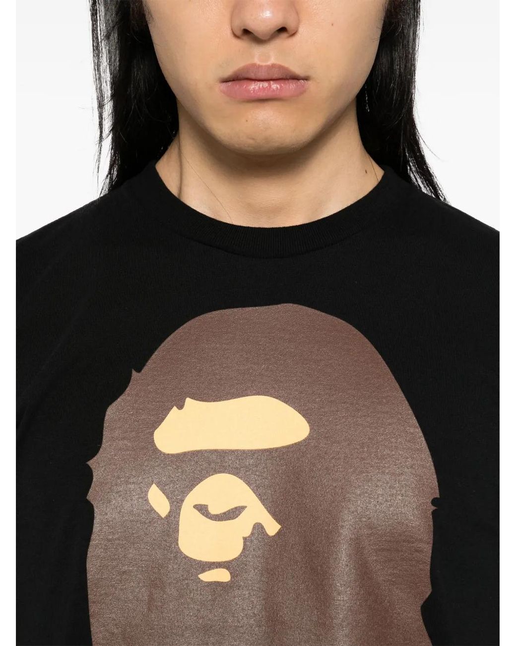 A Bathing Ape Black Logo-Print T-Shirt for men