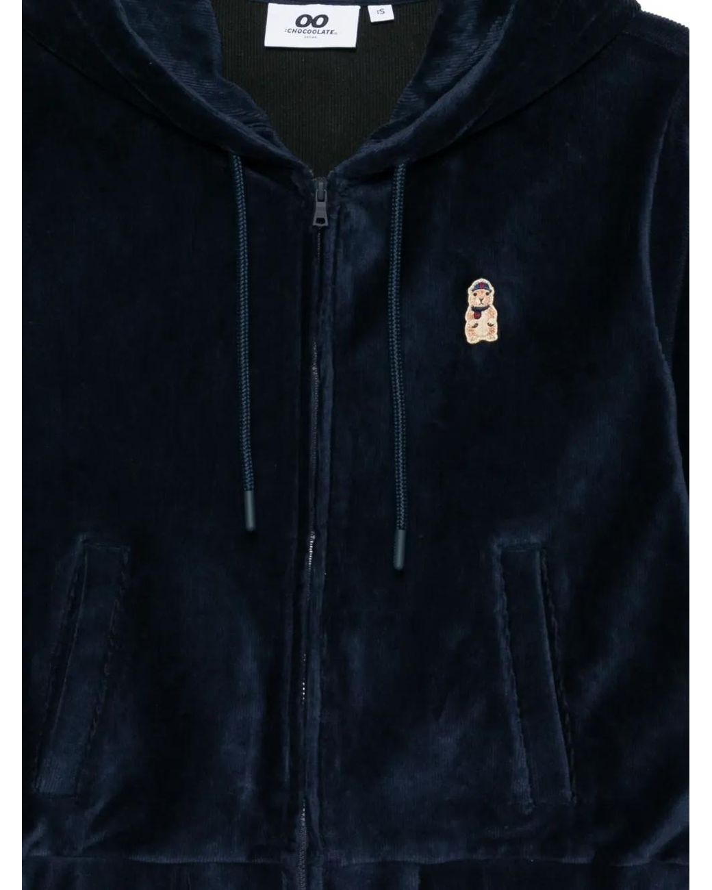 Chocoolate Blue Logo-Patch Hoodie