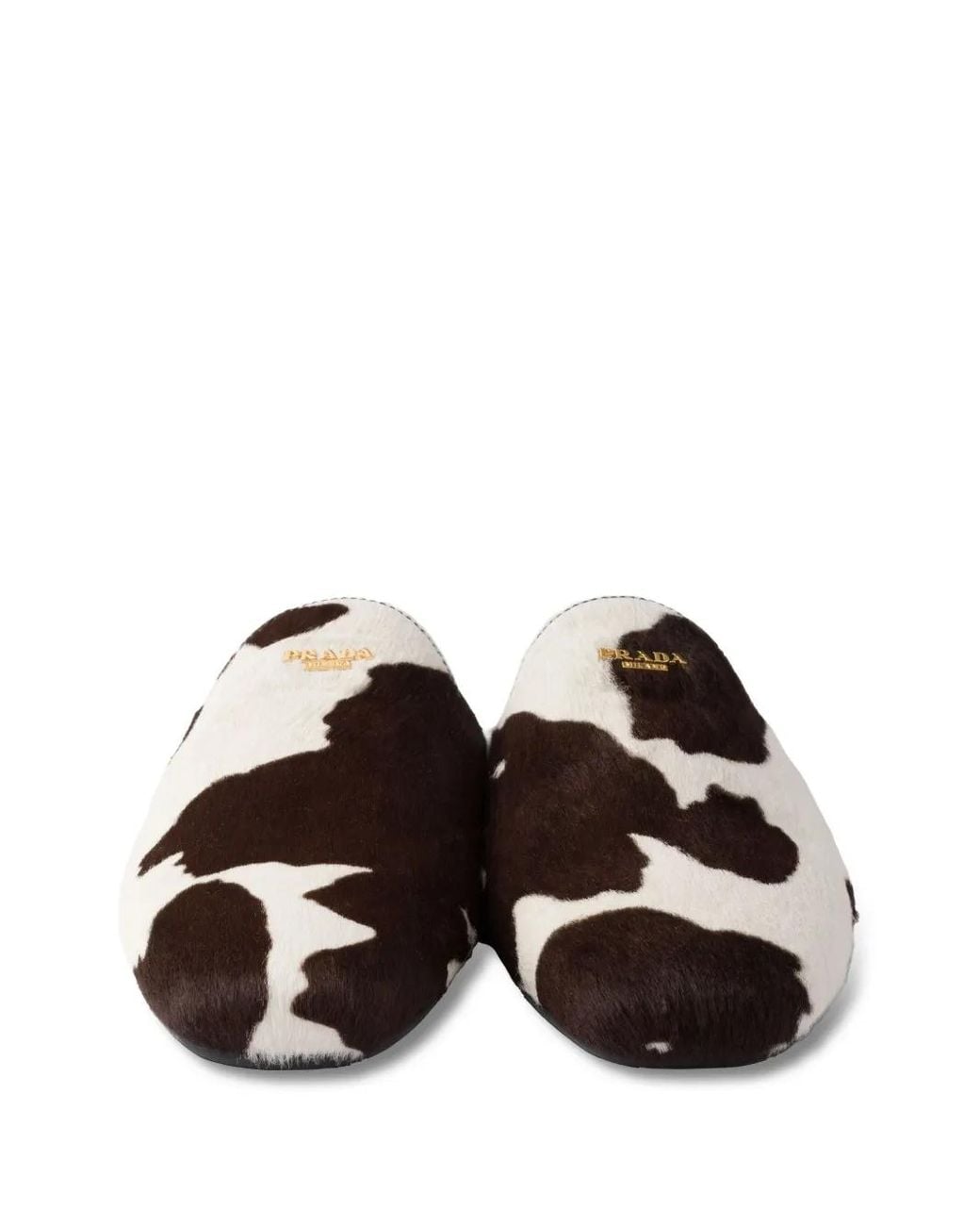 Prada Black Printed Leather Mules