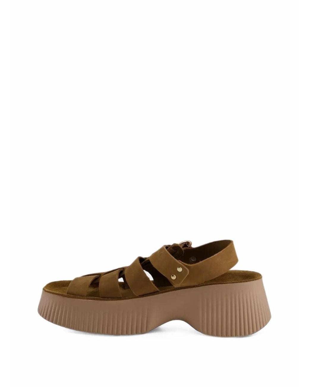 FANTASY SANDALS Brown Avril Buckle-Fastening Caged Sandals