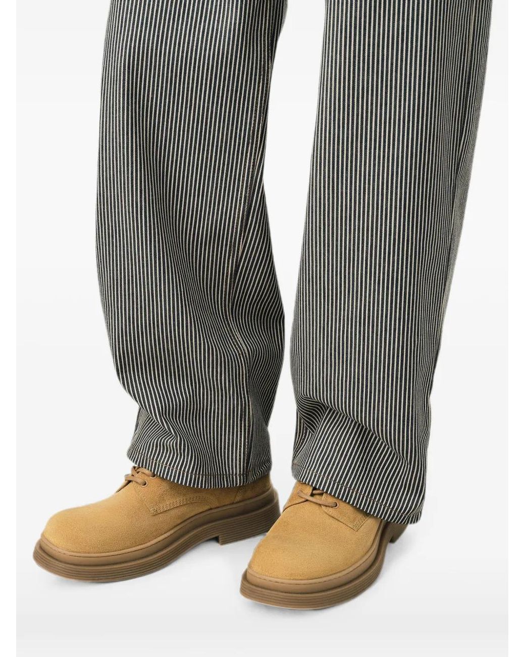 AMI Brown Cow Leather Derbies Shoes for men