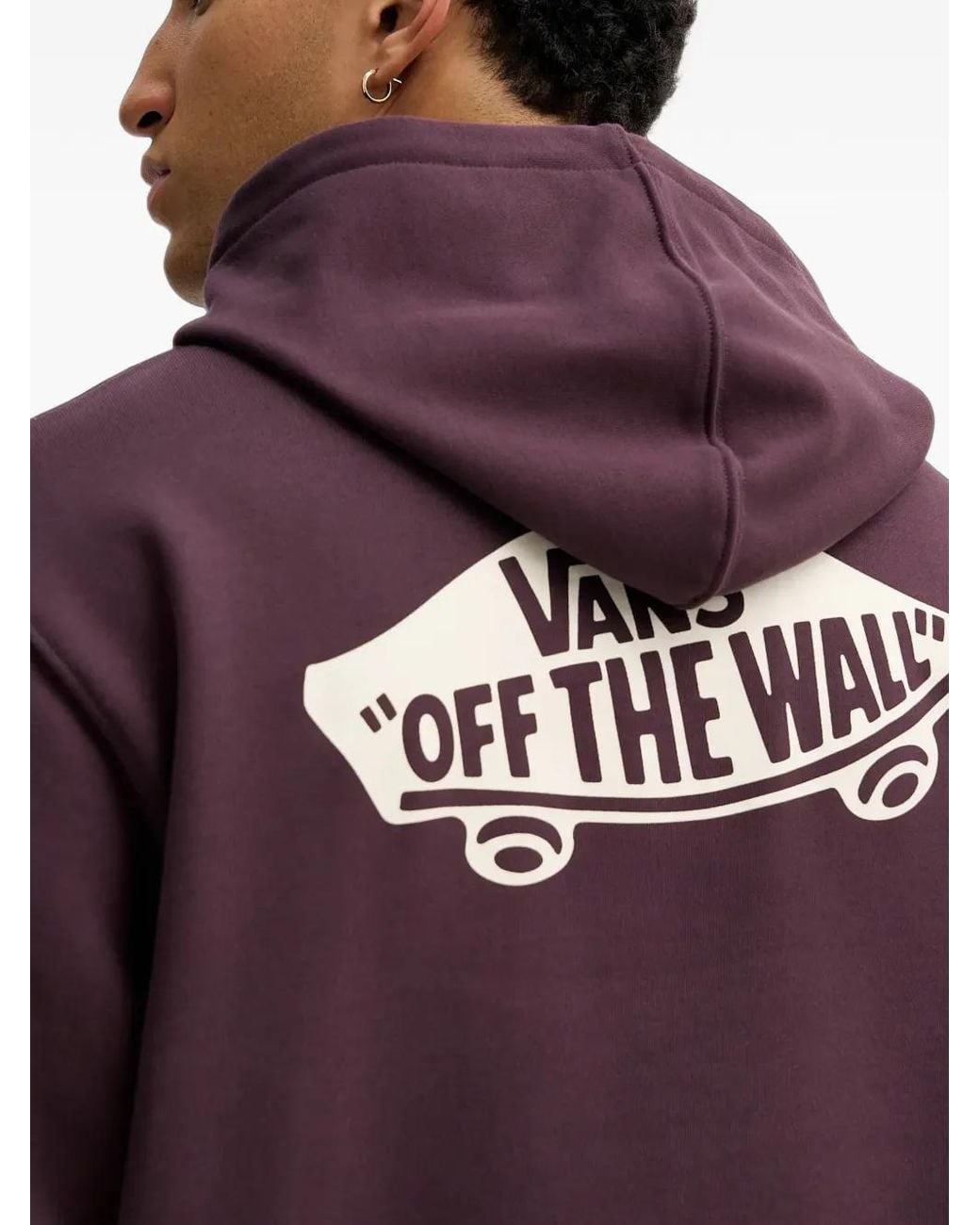 Vans Purple Logo-Print Cotton Hoodie for men