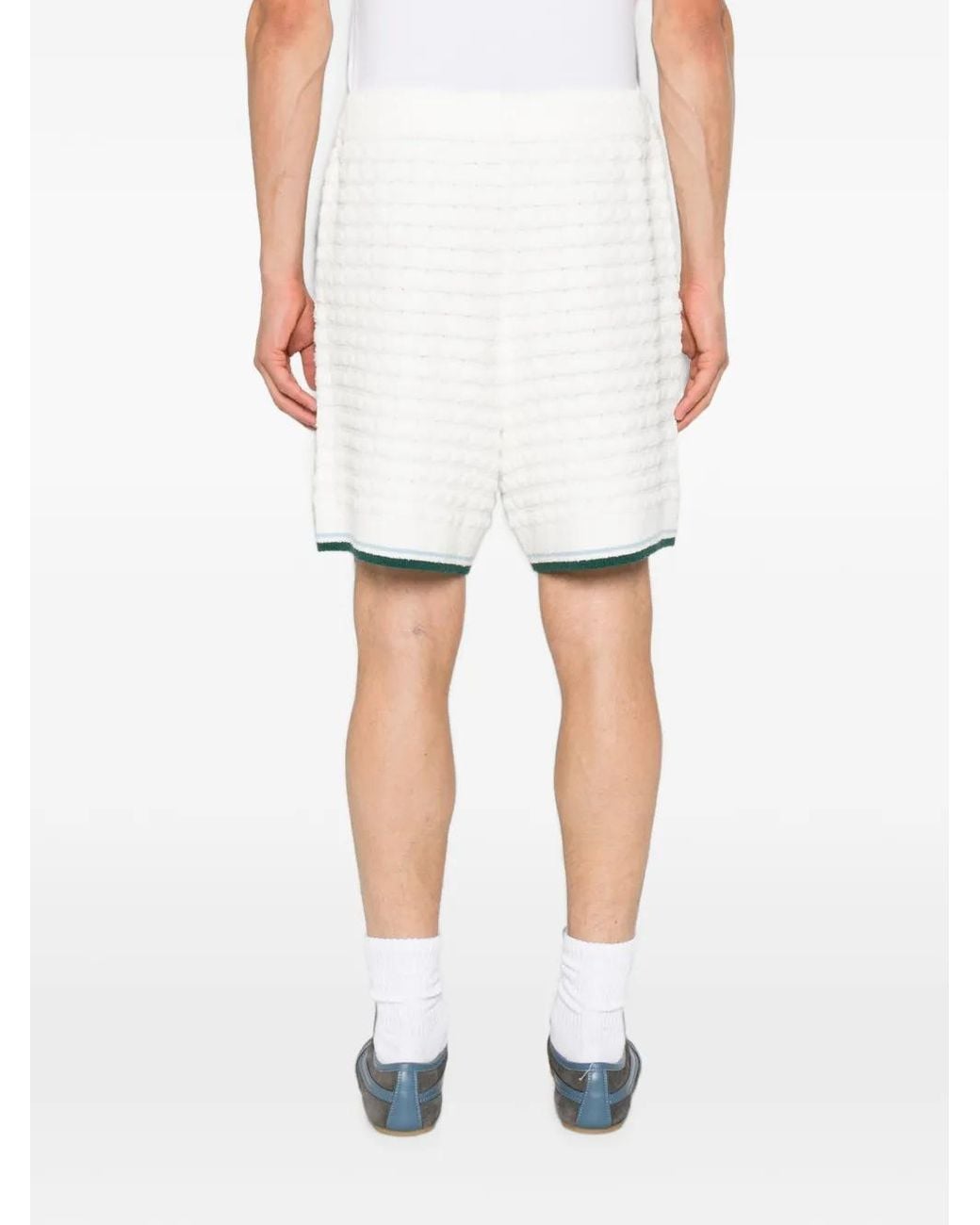 Casablanca White Terry-Cloth Drawstring Shorts With Secure Fastening for men
