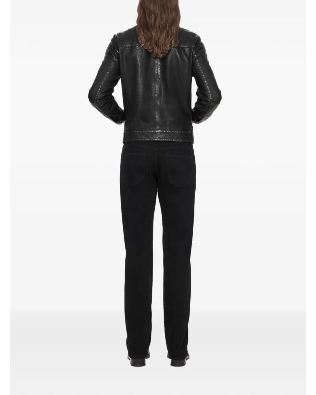 AllSaints Black Oakland Aged-Effect Jacket for men