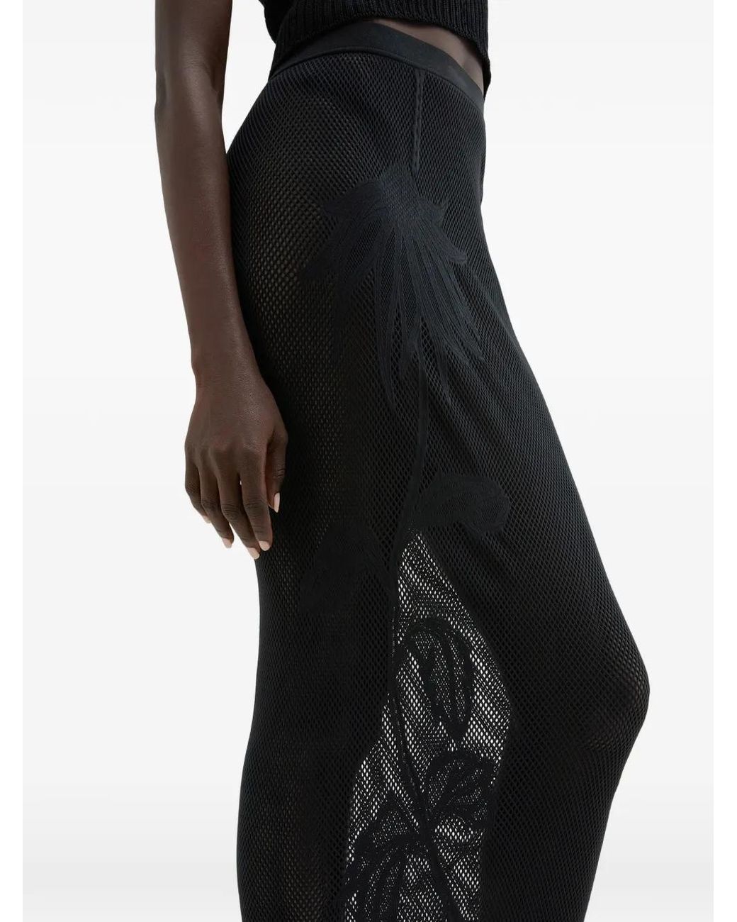 MACCAPANI Black Seamless Midi Skirt