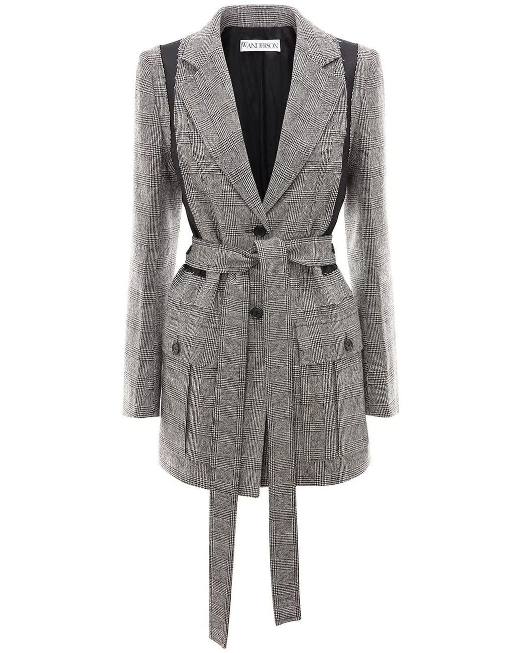 J.W. Anderson Gray Belted Patchwork Jacket