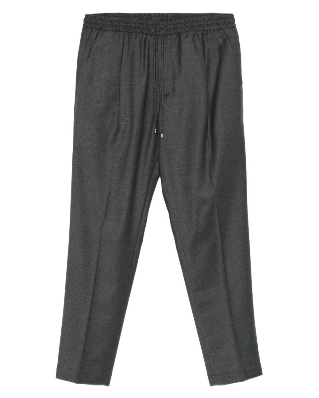 Briglia 1949 Gray Pleated Drawstring Trousers for men
