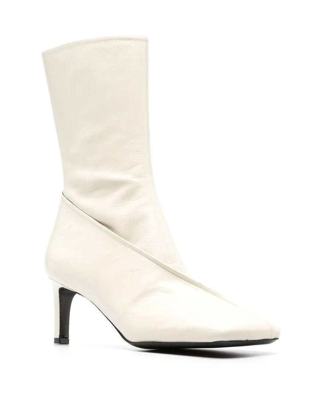 Jil Sander White Boots Cream