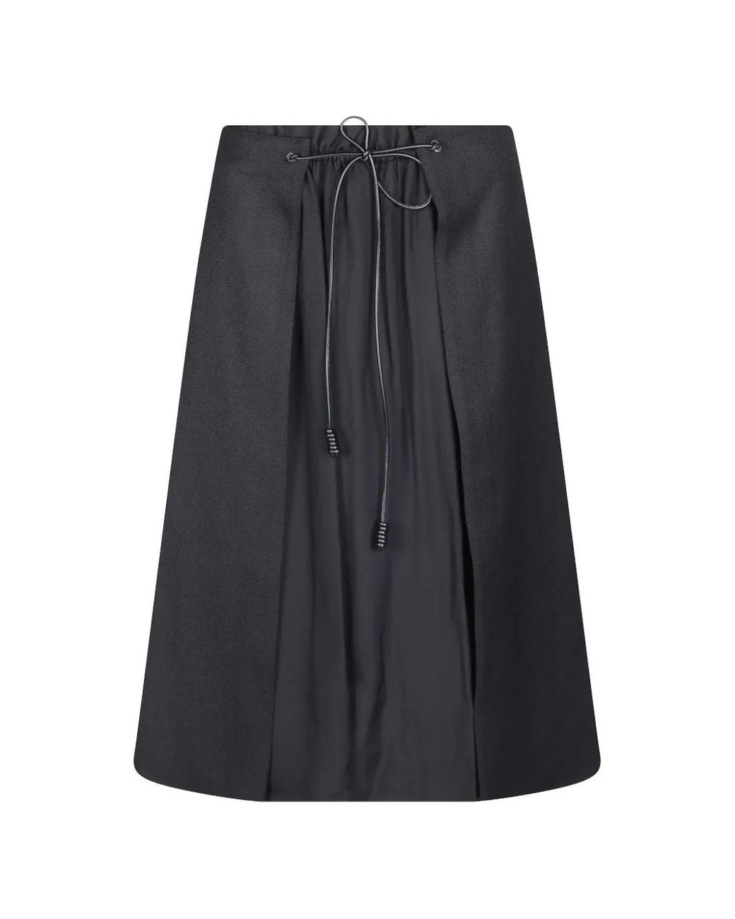 Moncler Gray Logo-Patch A-Line Midi Skirt