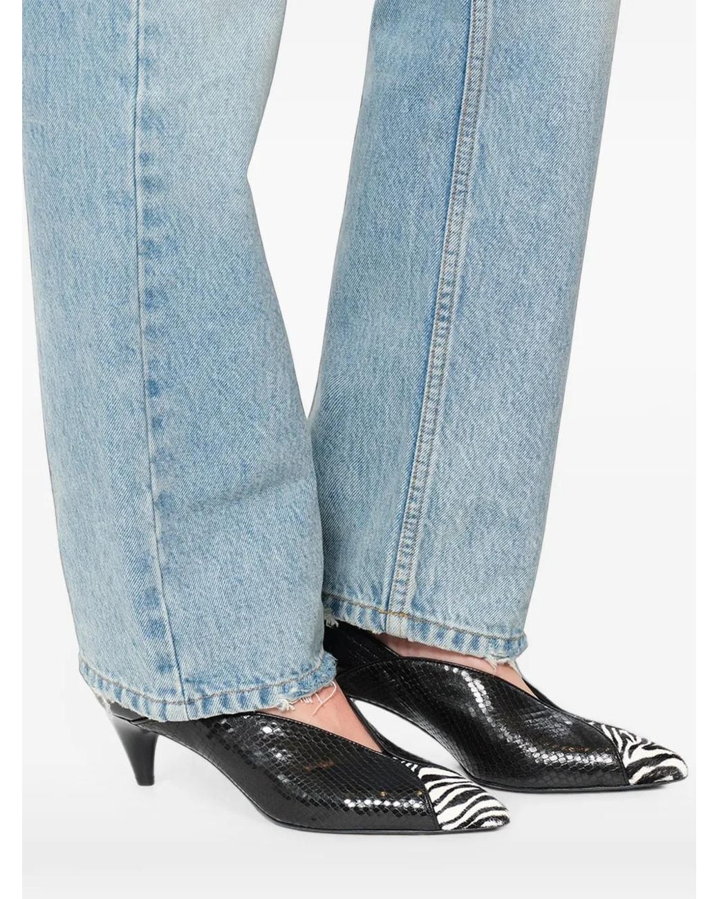 Isabel Marant Black Escarpins Ilou En Cuir De Python À Petit Talon