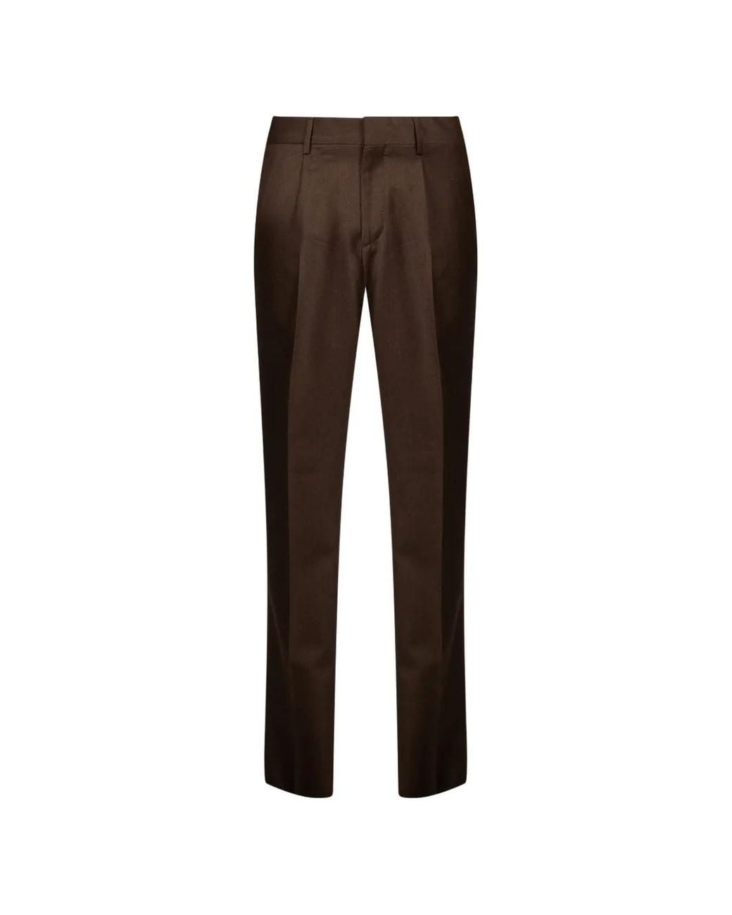 Lardini Brown Pleated-Detail Tailored Trousers for men