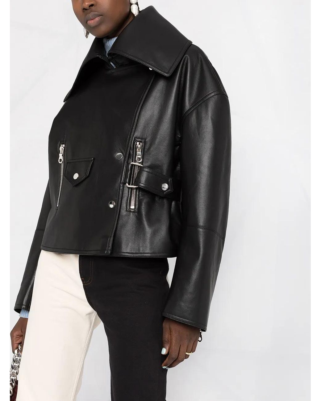 Nanushka Black Ado Biker Jacket