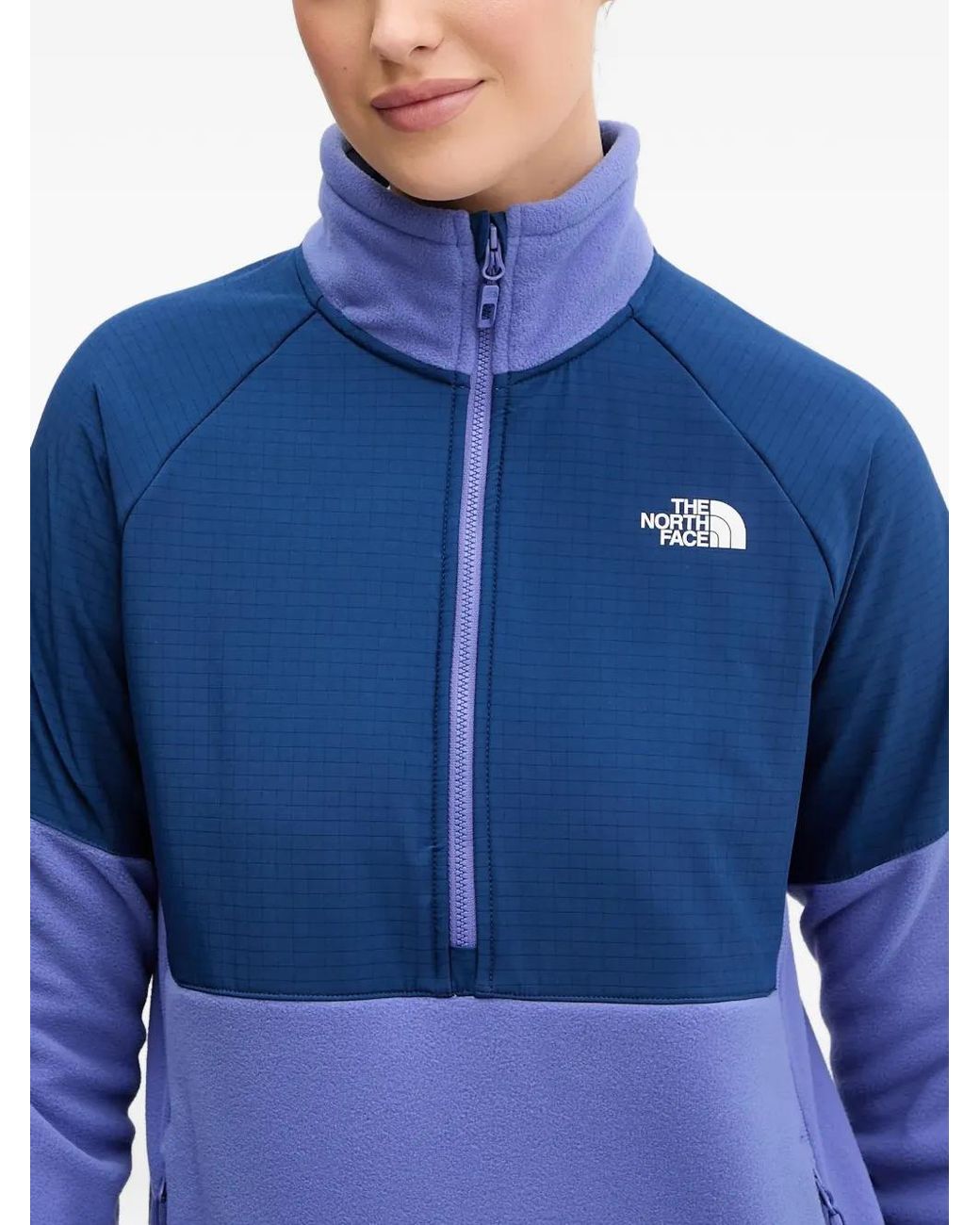 The North Face Blue Quarter-Zip Colour-Block Sweatshirt
