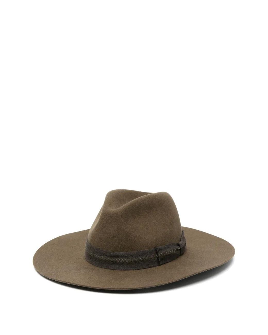 Golden Goose Deluxe Brand Brown Flat-Brim Fedora Hat