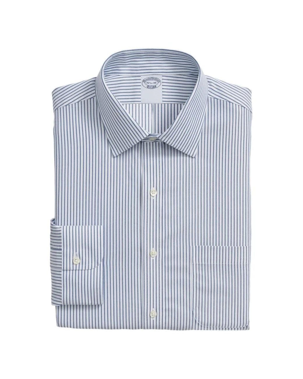 Brooks Brothers Blue Ainsley Collar Striped Shirt for men