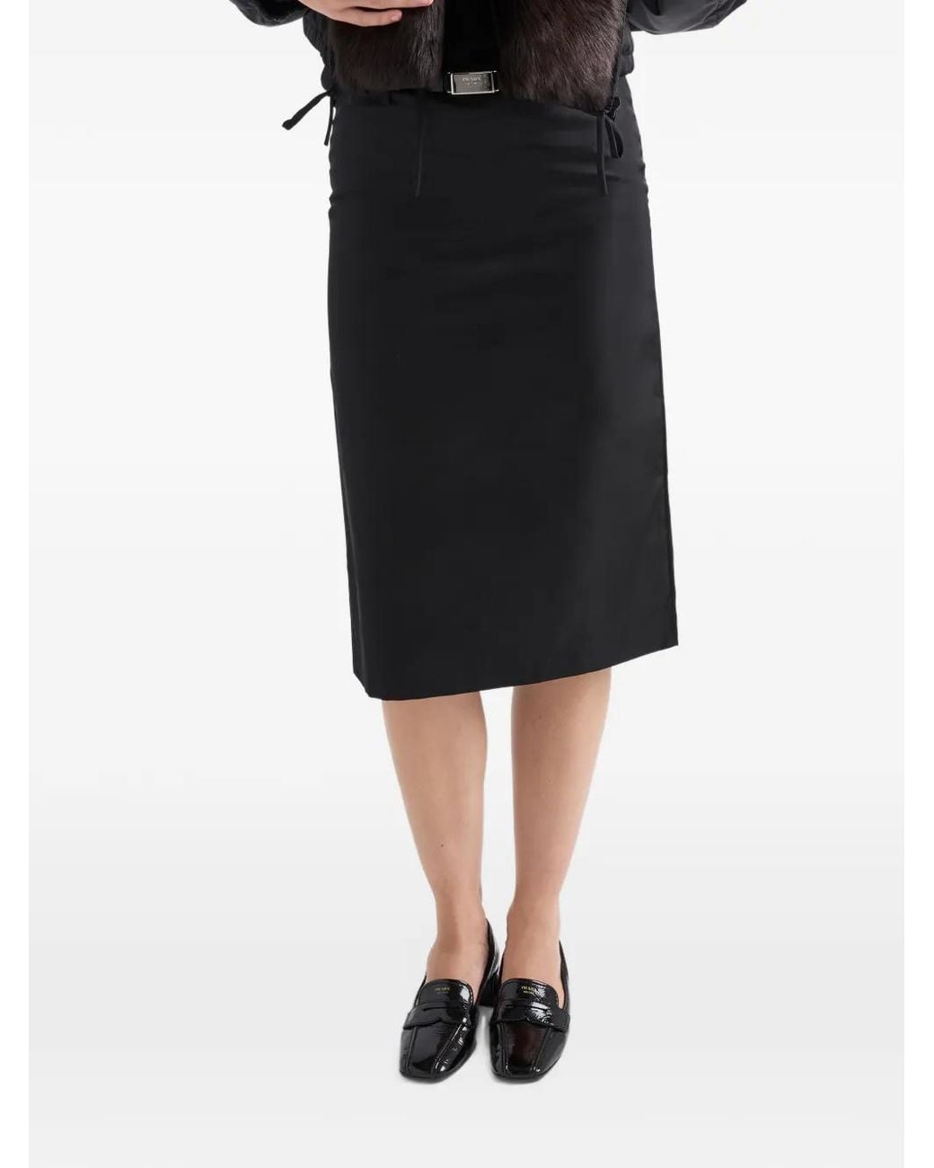 Prada Black Re-Nylon Pencil Skirt