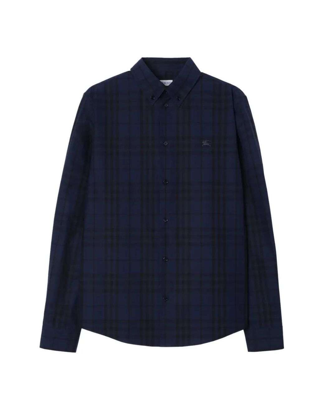 Burberry Blue Check Cotton Poplin Shirt for men
