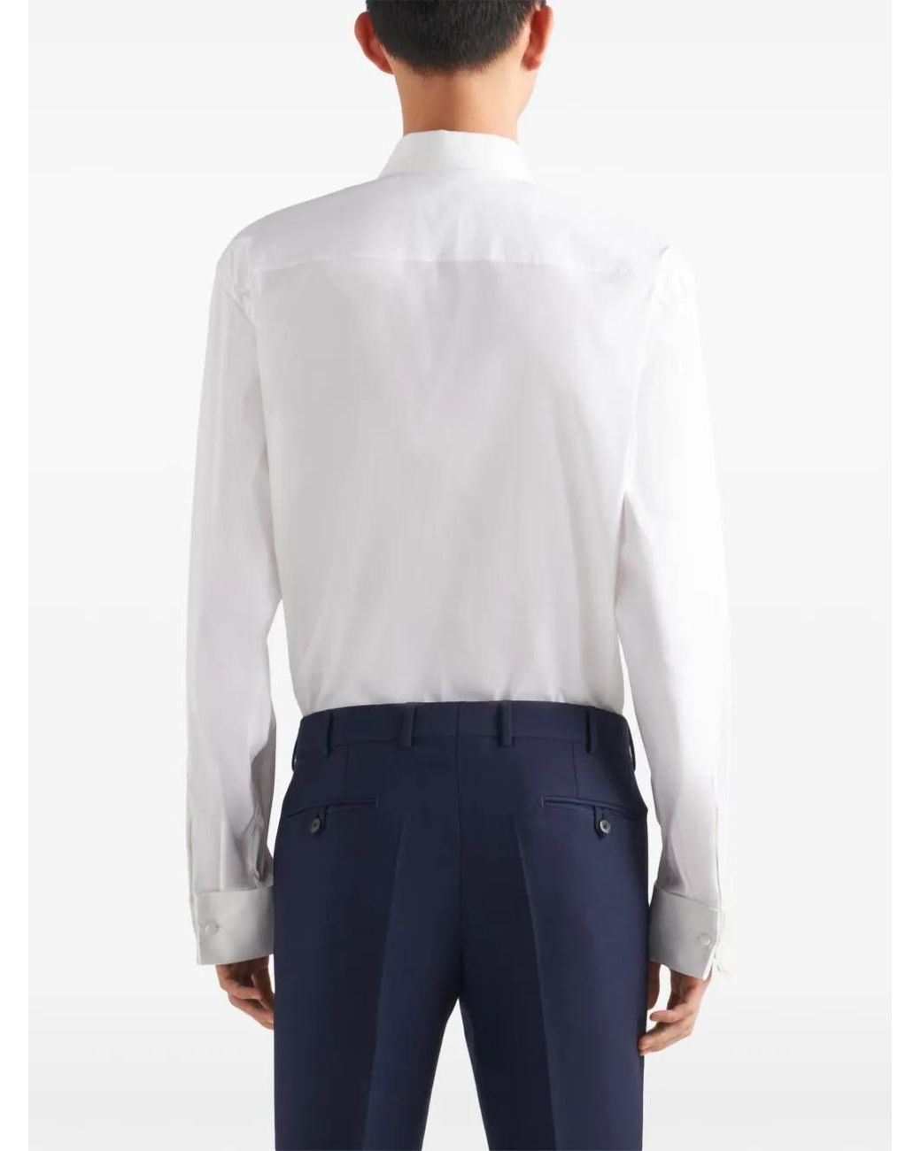 Prada White Buttoned Long-Sleeve Shirt for men