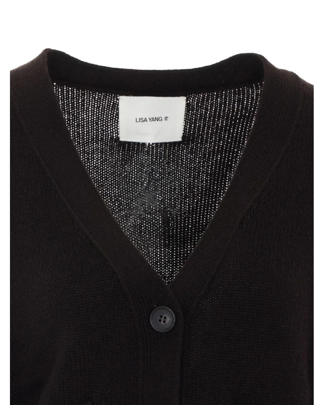 Lisa Yang Black Danni V-Neck Cashmere Cardigan