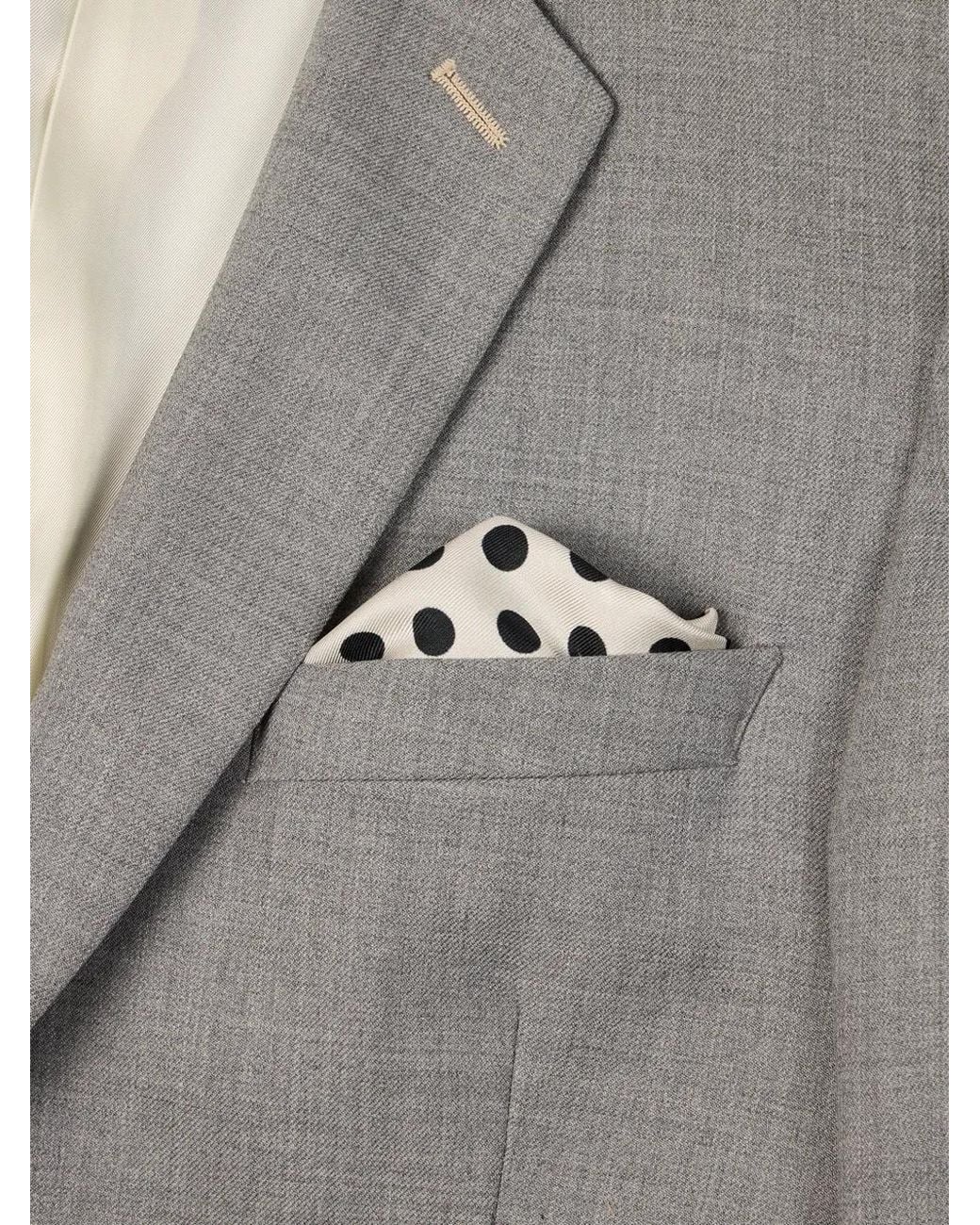 Paul Smith Black 'Patchwork Polka Dot' Silk Pocket Square for men