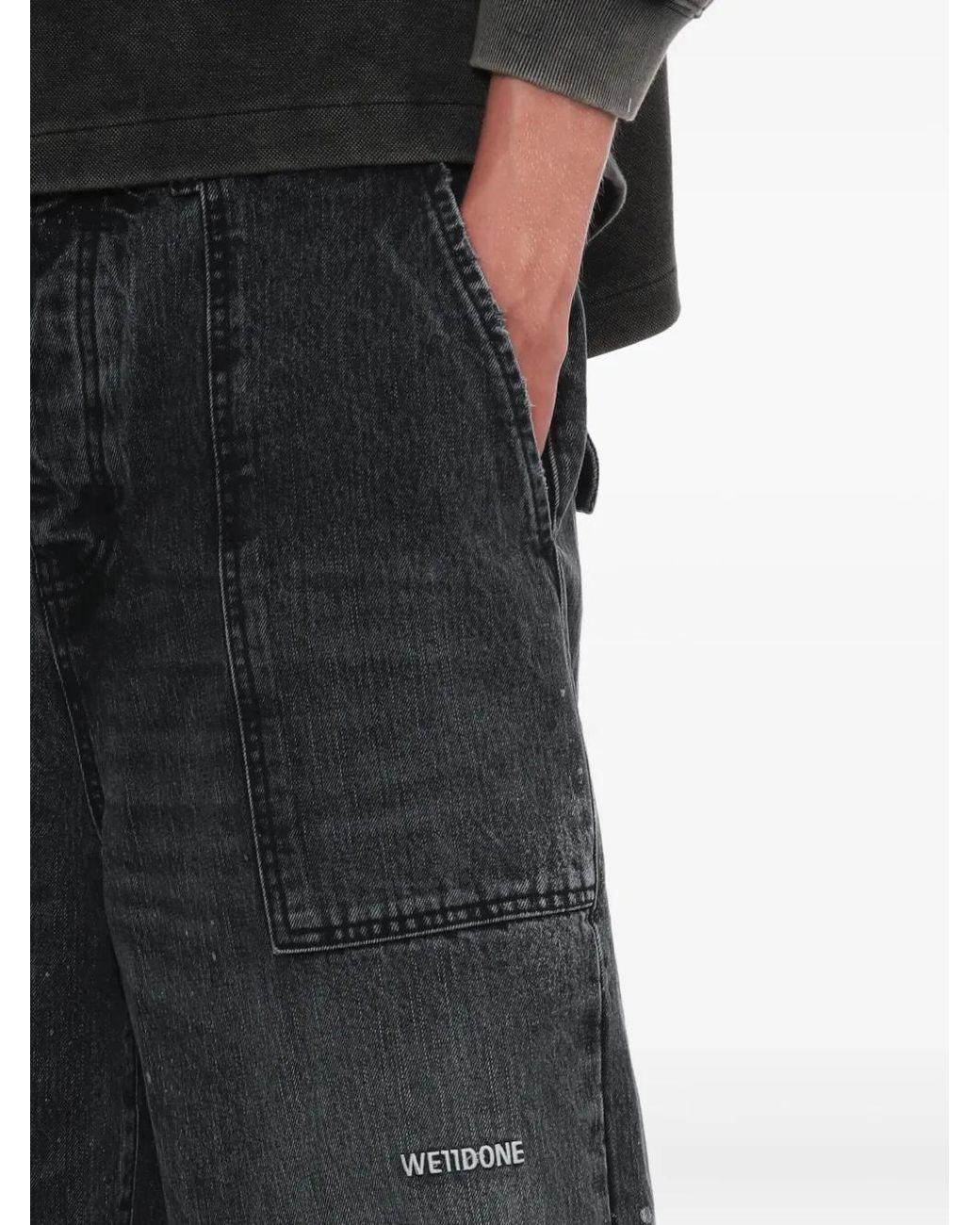 we11done Blue Patch Pocket Jeans for men
