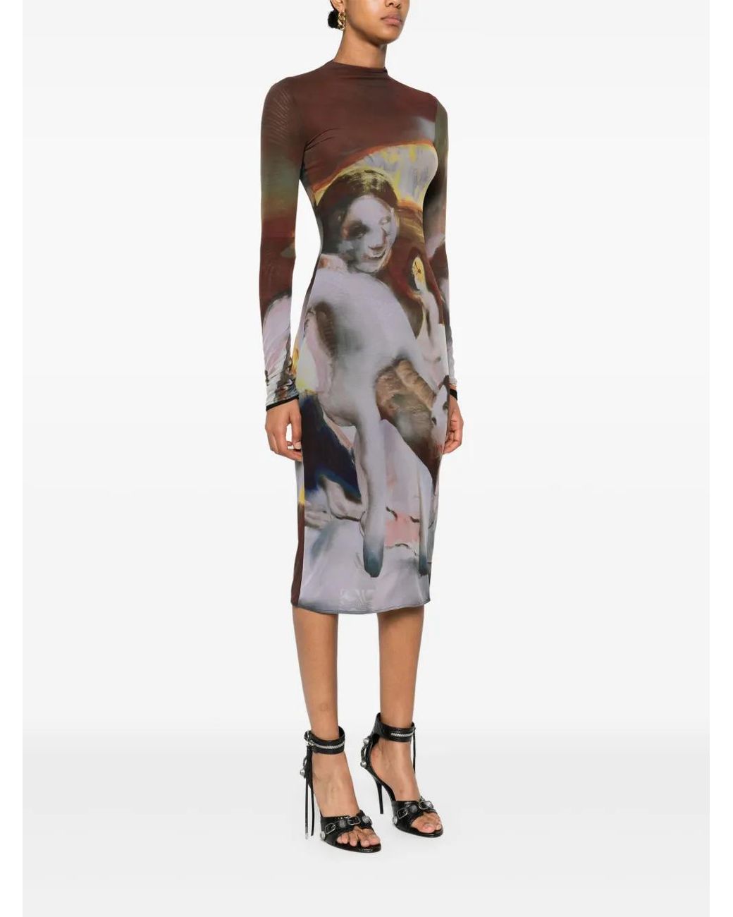Mugler Brown Midi Dresses