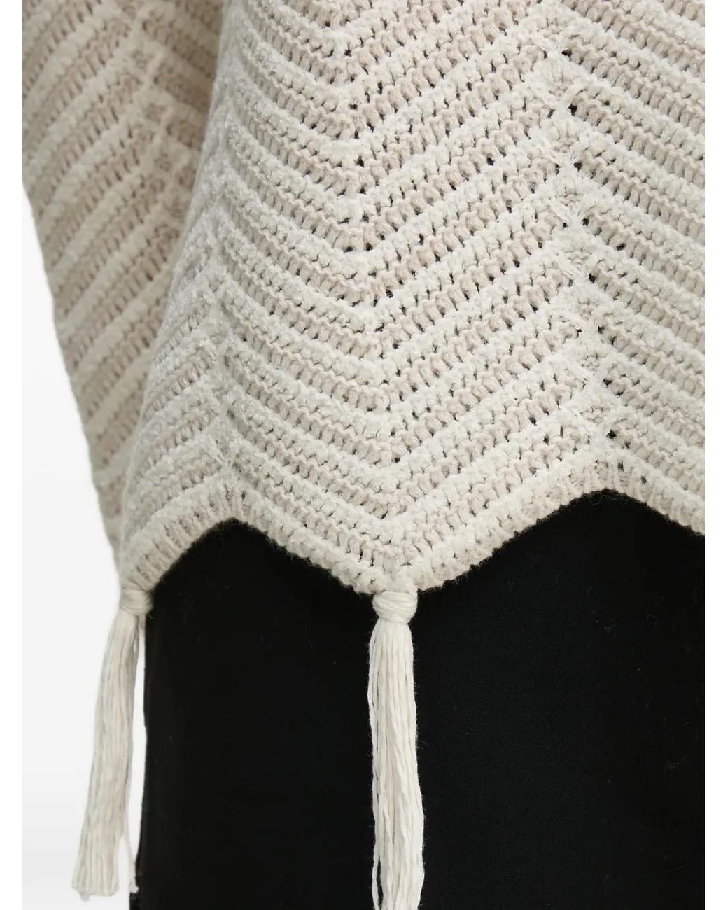 Ouí White Tassel Chevron Knitwear