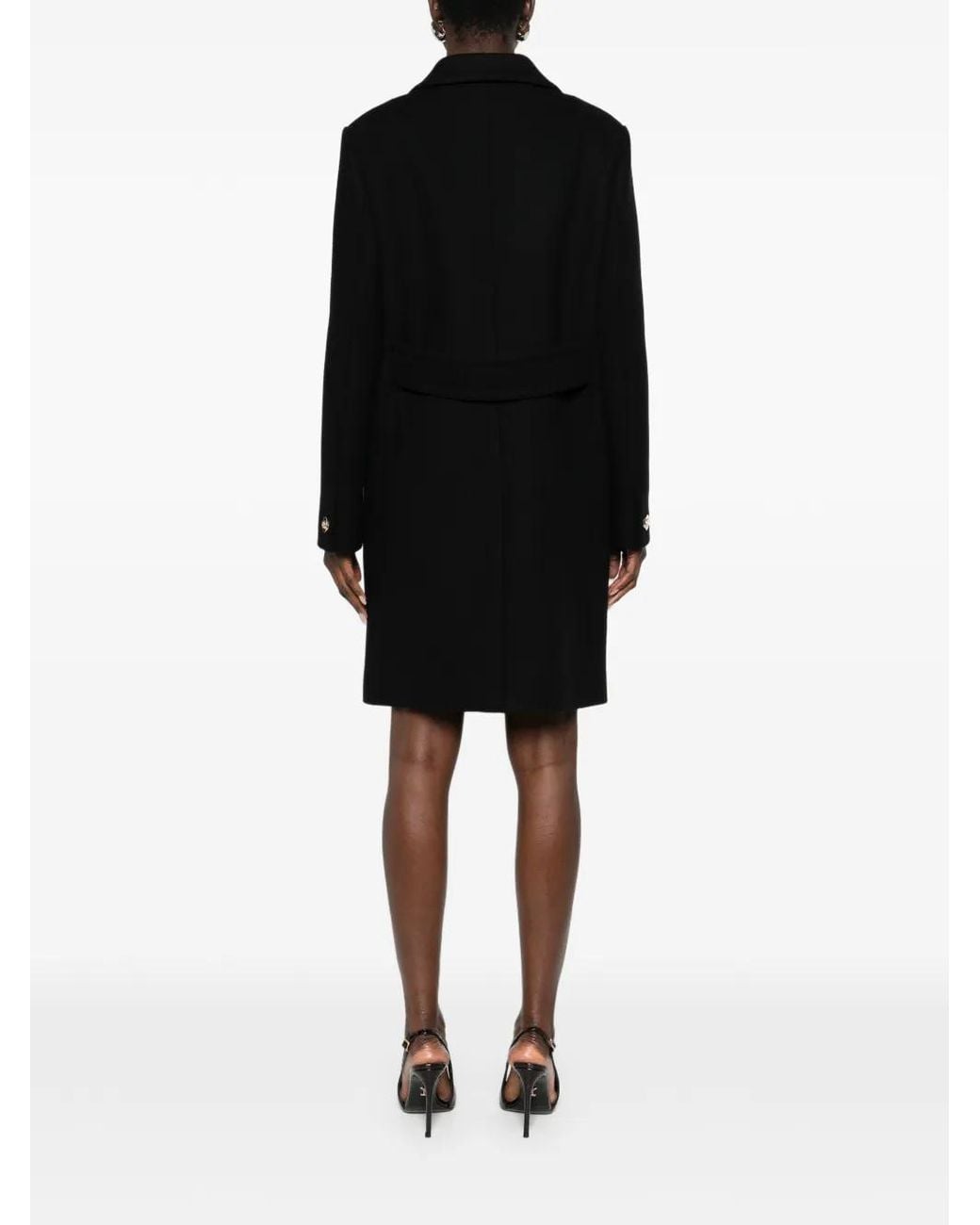 Gucci Black Batavia Wool Coat With Patch