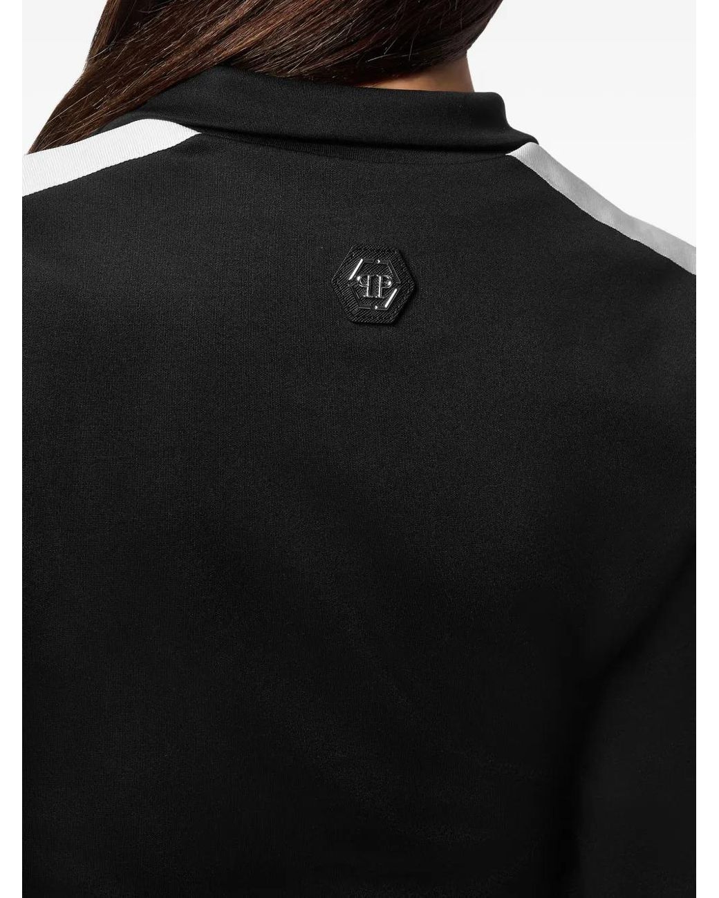 Philipp Plein Black Stripe-Detail Tracksuit Jacket
