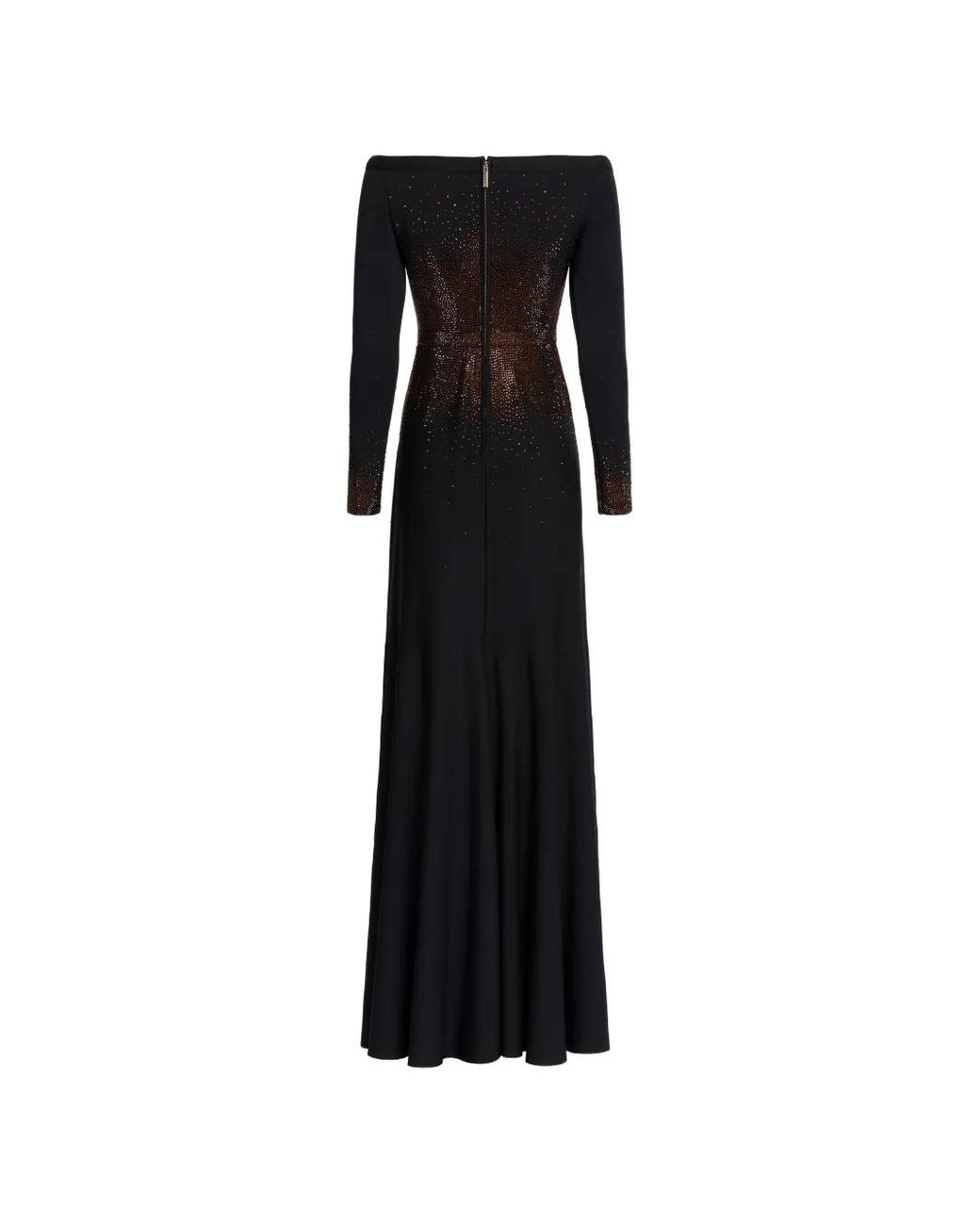 Elie Saab Black Crystal-Embellished Maxi Dress