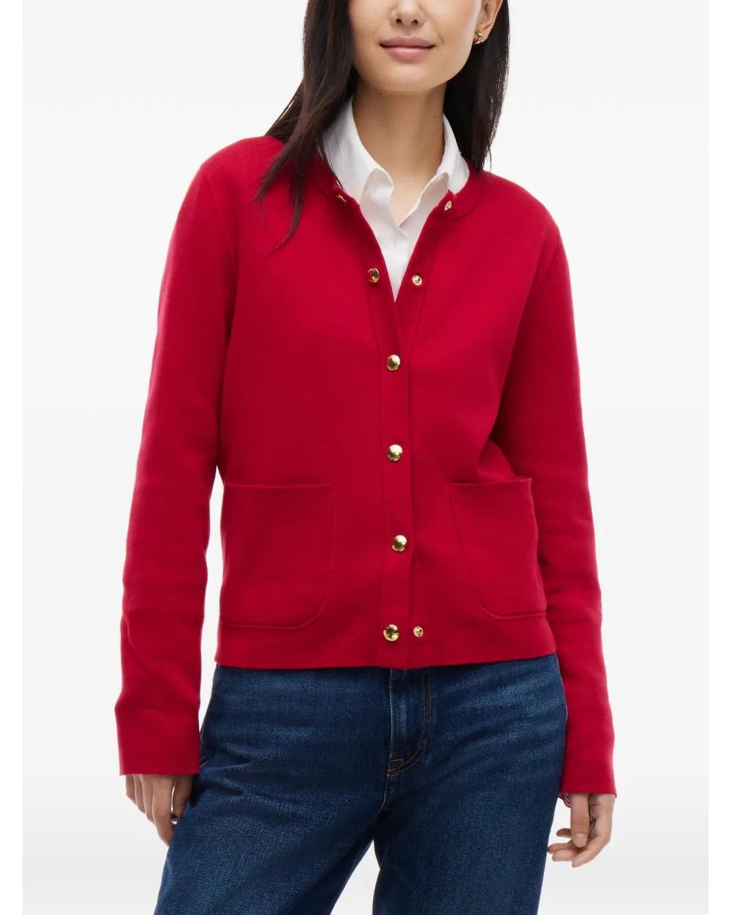 Tommy Hilfiger Red Reversible Horizontal-Stripe Cardigan