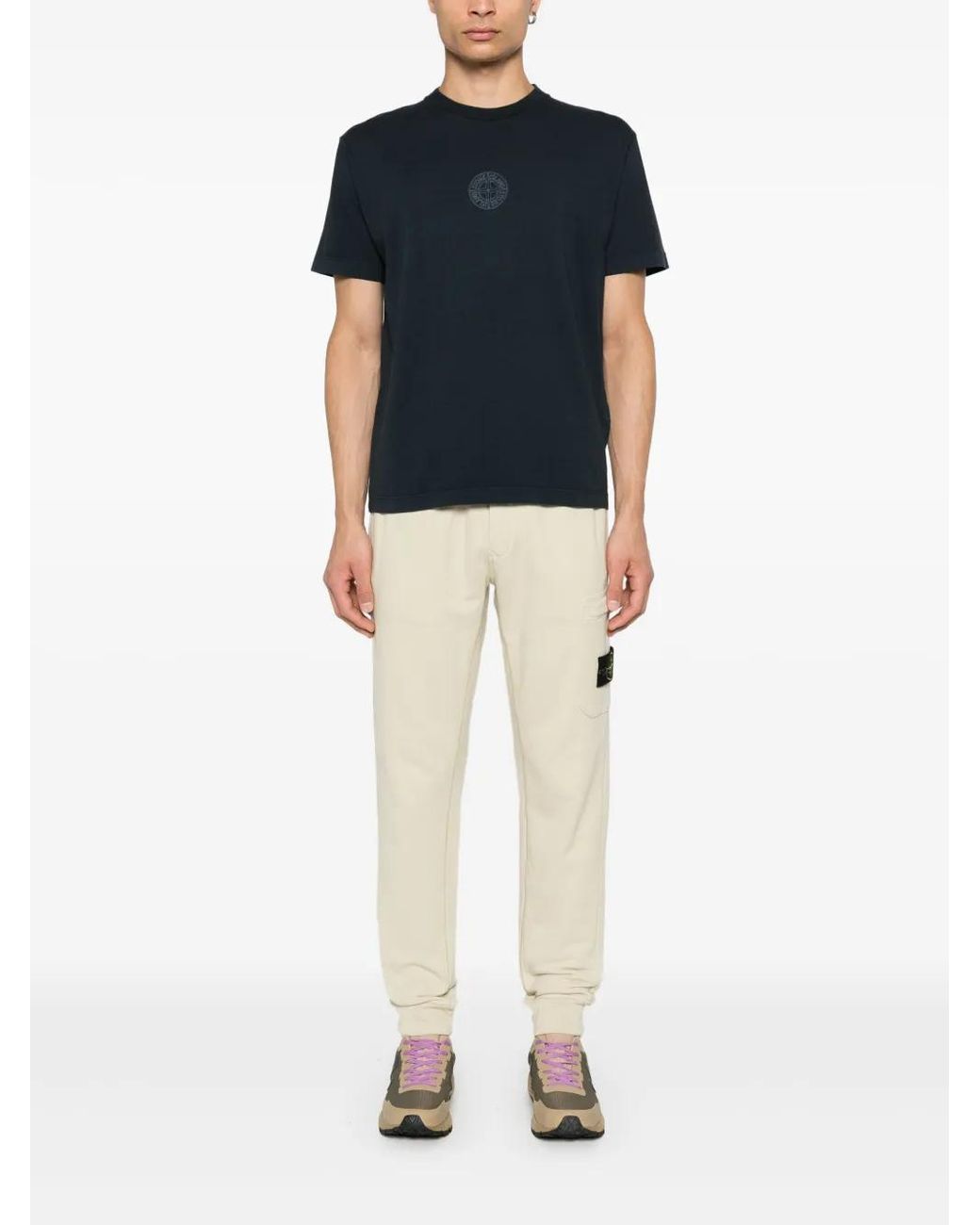 【STONE 】コンパスロゴパッチ Tシャツ ライトブルー STONE ISLAND ストーンアイランド 半袖Tシャツ COMPASS LOGO