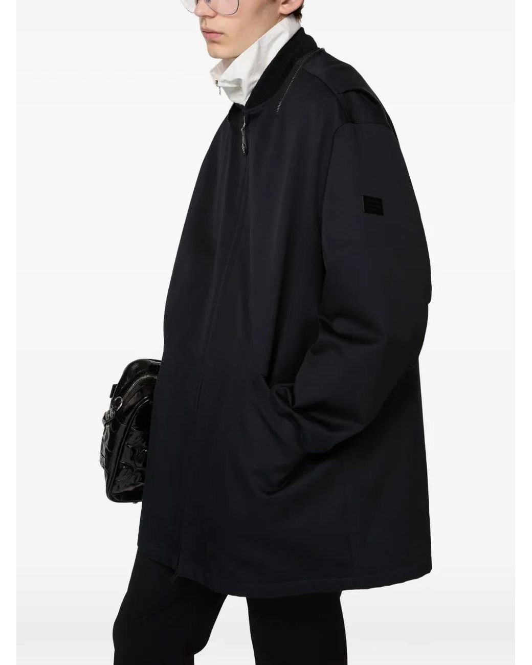 Acne Blue Twill Jacket With Hood for men