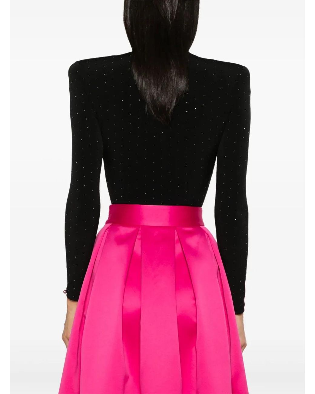 Nissa Black Embellished Bodysuit