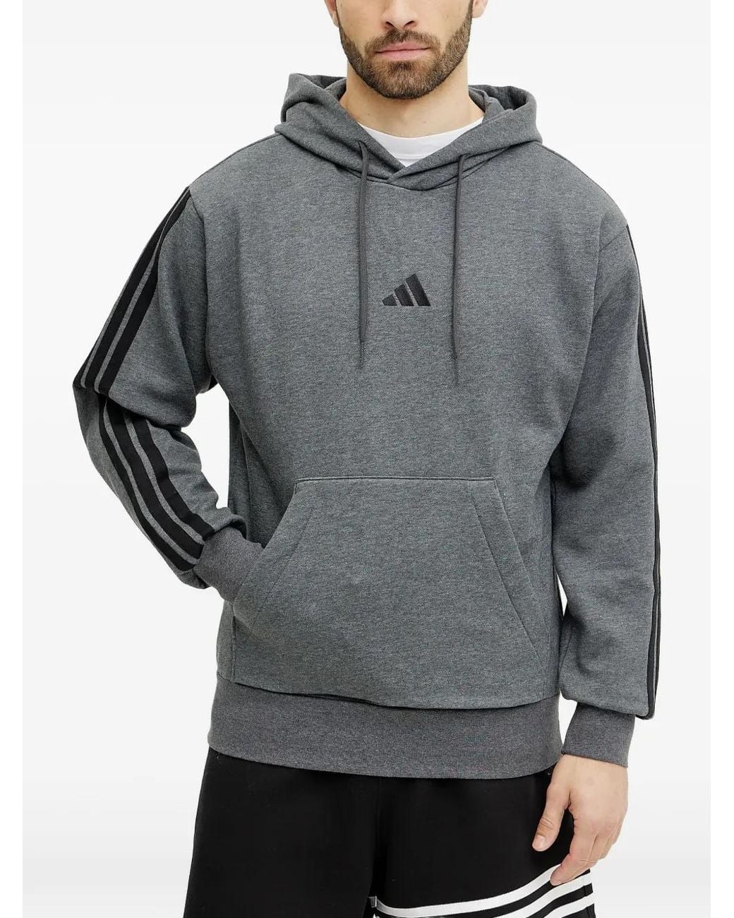 Sudadera Essentials 3-Stripes Con Capucha Adidas de hombre de color Gray