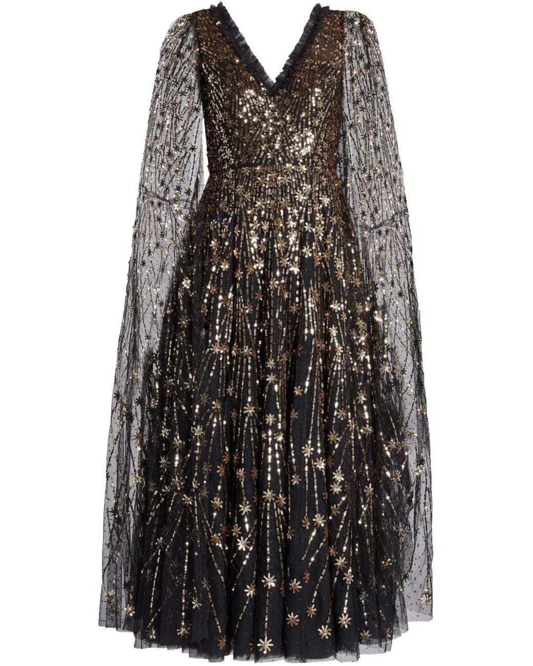 Vestido Estilo Capa Con Lentejuelas Needle & Thread de color Black