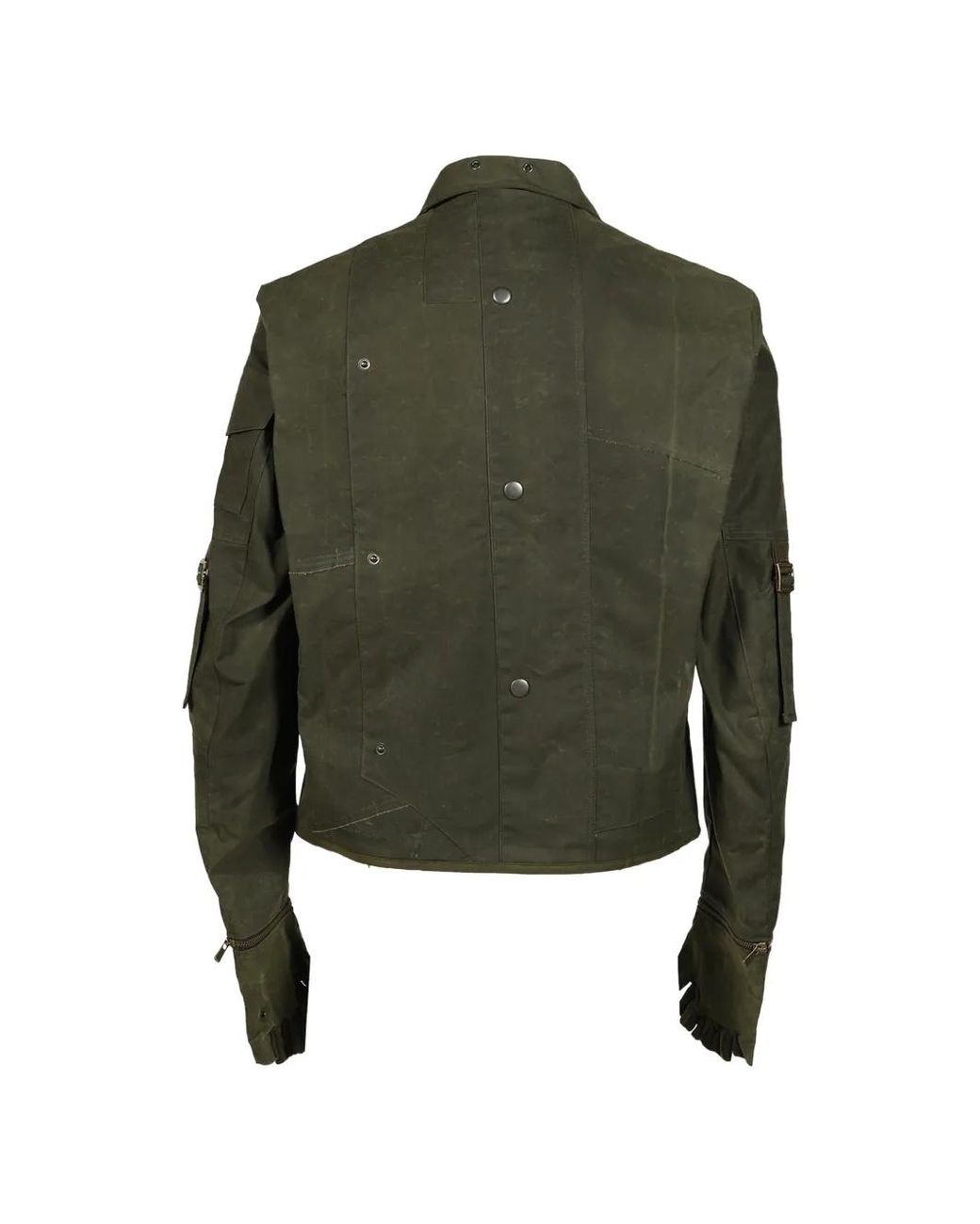 UNDER THE SIGN Green Phantom Patchwork Gloved Jacket for men