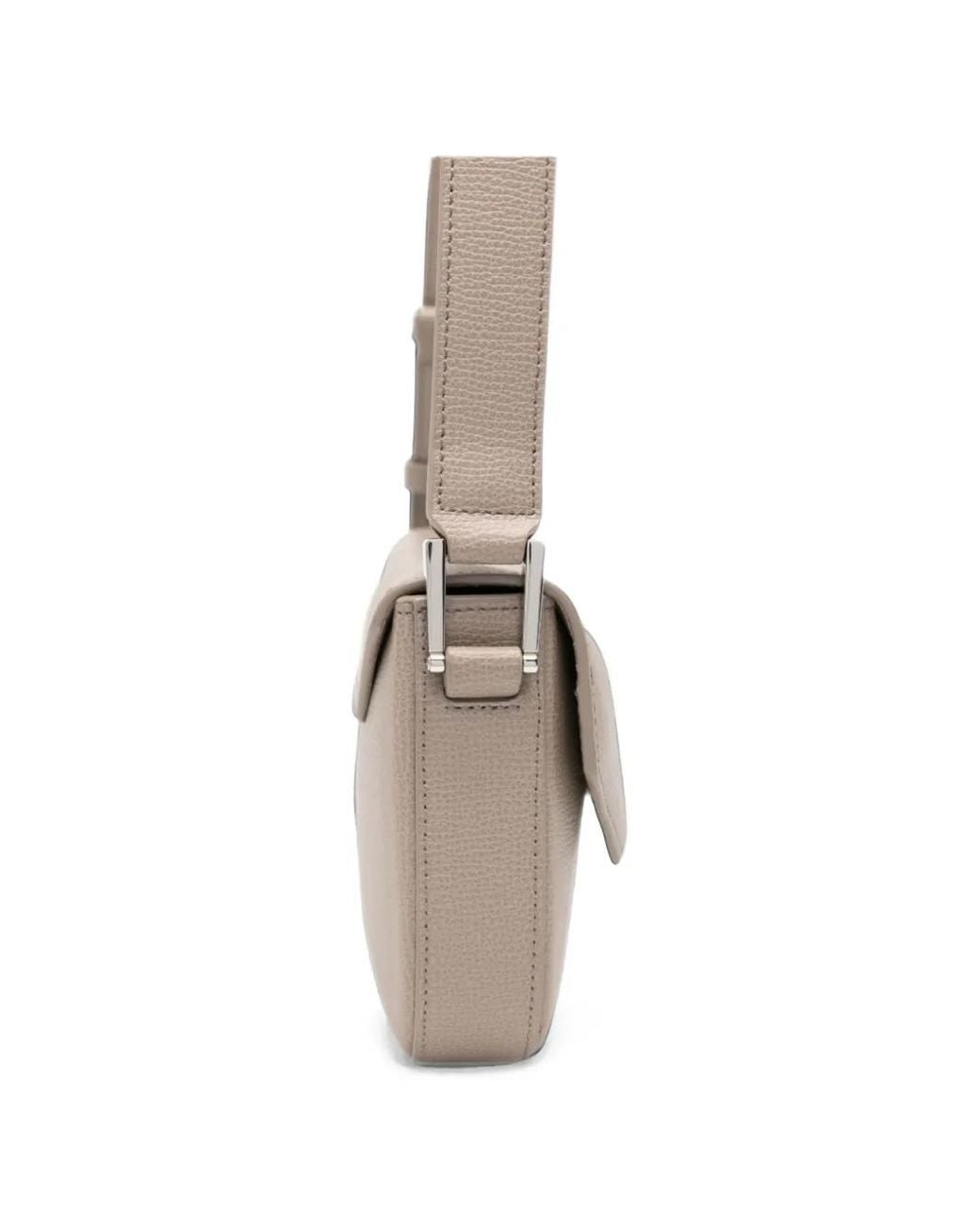 Emporio Armani White Mini 1981 Grained Leather Shoulder Bag