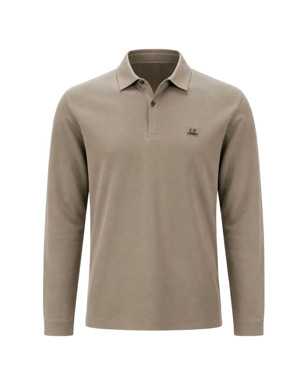 C P Company Gray Polo À Patch Logo for men