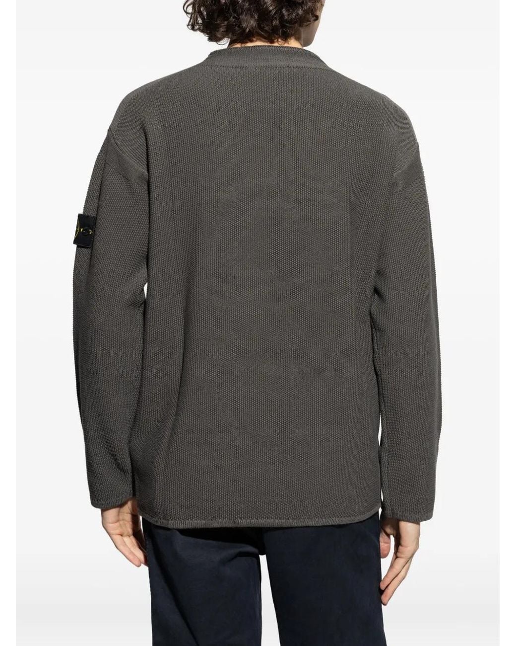 Stone Island Gebreide Trui Met Compass-Logopatch in het Gray voor heren