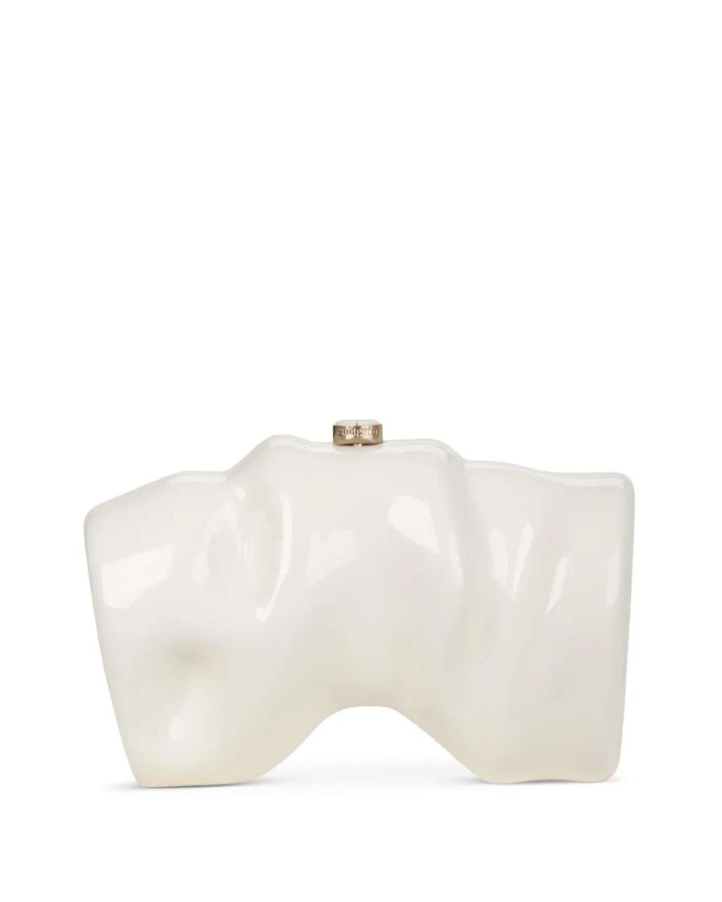 Cult Gaia White Scrunch Clutch Bag